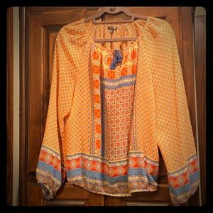 Women’s Blouse  multicolored print.  Size Medium